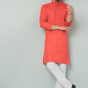 Red kurta set for men with a classy look.