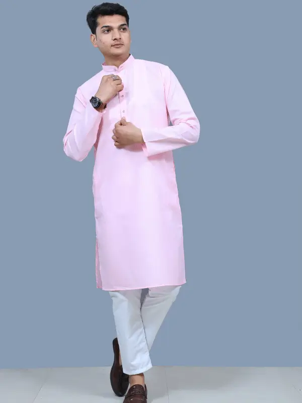 Men's Cotton Long Straight Kurta - Image 3