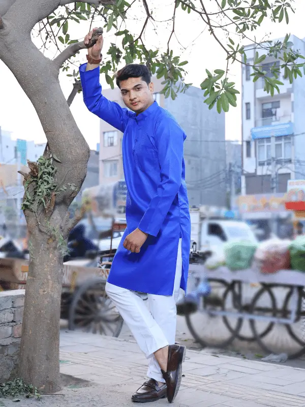 Men's Cotton Long Straight Kurta - Image 3