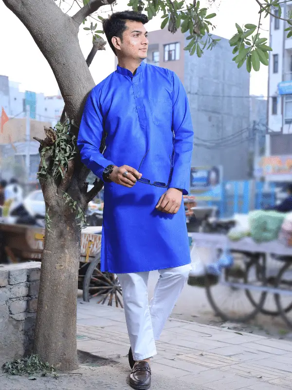Men's Cotton Long Straight Kurta - Image 4