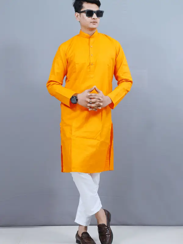 Men's Cotton Long Straight Kurta - Image 3