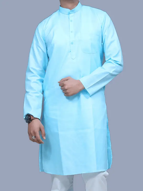 Men's Cotton Long Straight Kurta - Image 4