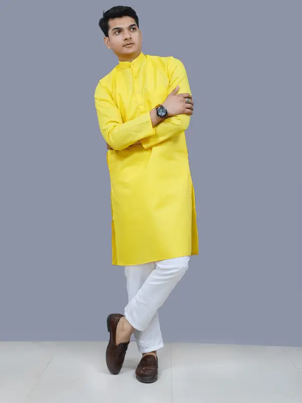 Men's Cotton Long Straight Kurta - Image 3